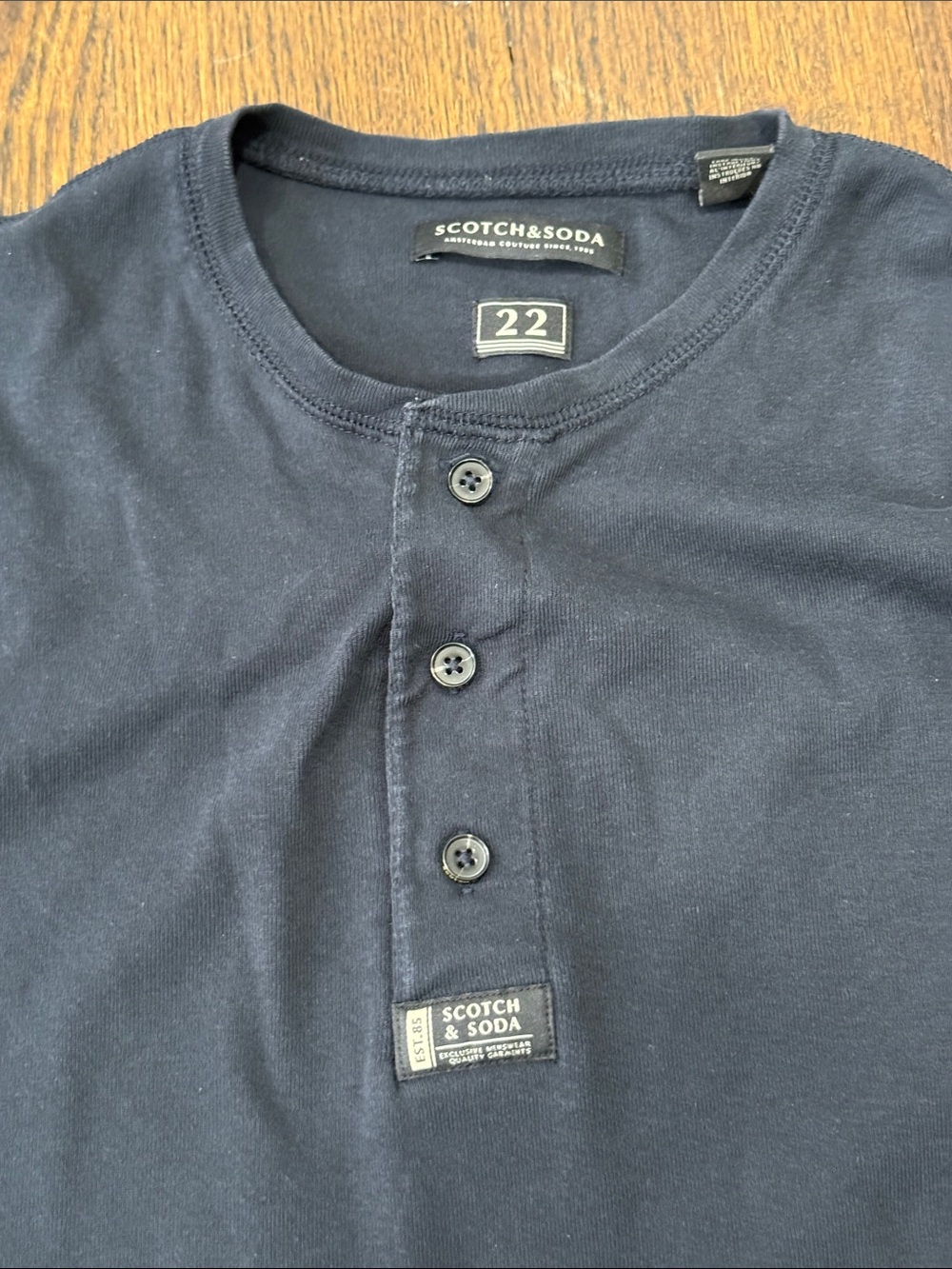 Scotch & Soda Henley long sleeve Navy tshirt